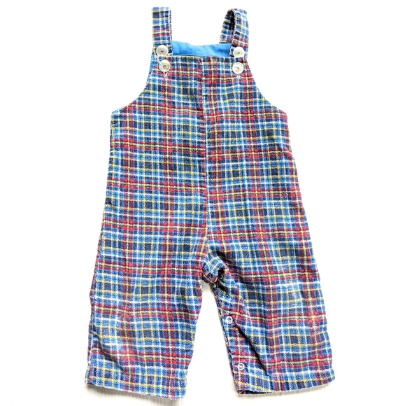 Vintage Bottoms Vintage Baby Boy Plaid Corduroy Bib Overalls Poshmark